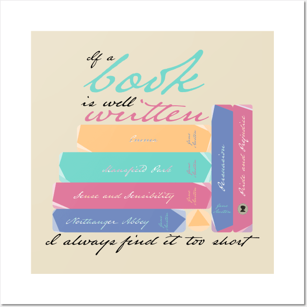 Jane Austen Books Wall Art by Cosmic-Fandom